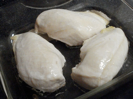 Unseasoned Cooked Chicken Breasts